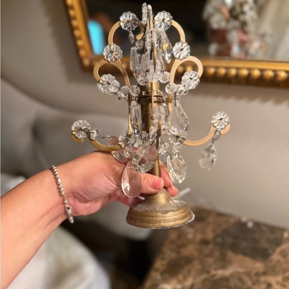 Restoration Hardware Aged Pewter Metal Light rare mini chandelier see pics